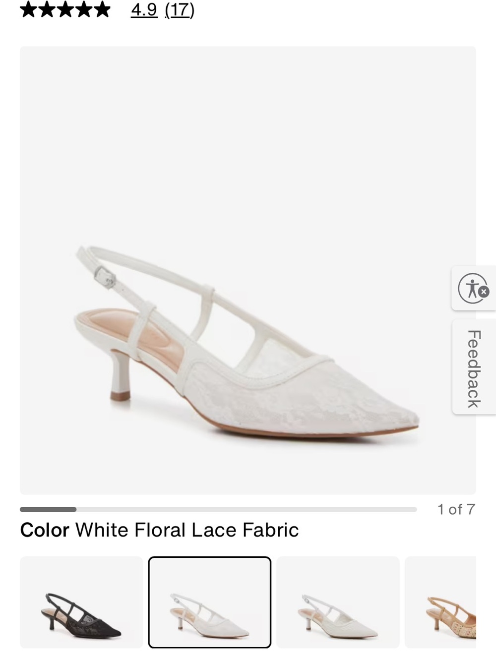 Kelly & Katie Lorelei white lace kitten heels